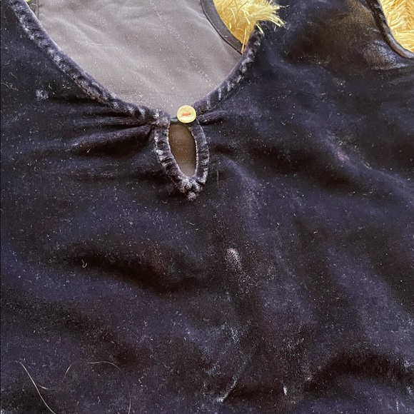 Anthropologie Elegant Navy Velvet Women's Top - Picture 3 of 7